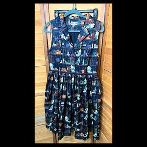 Pinup Witchy Bookshelf Lindy Bop Dress